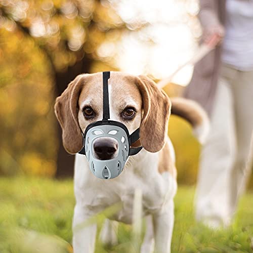 Gwotfy Bozal para Perro, Perro Bozal, Bozales de Cesta para Perros, Bozal Antiladridos, Respirable Boca Cubierta Y Ajustable Correa, Evitar Morder, Masticar