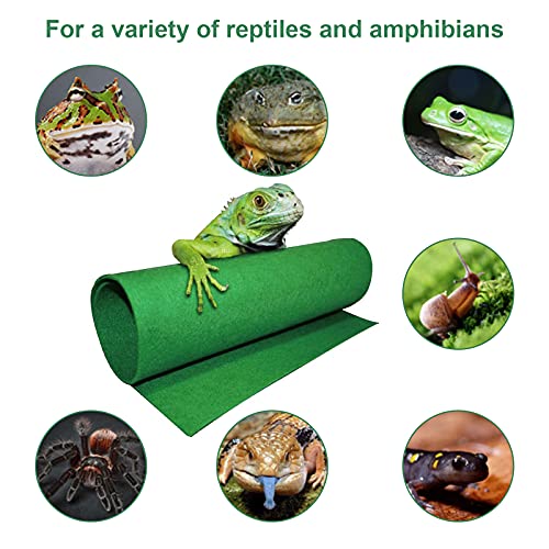 HACRAHO Alfombra de reptil, 1 pieza de suave verde reptil alfombra terrario ropa de cama sustrato Liner alfombra para lagarto tortugas Lguana y otros reptiles pequeños, 80 x 40 cm