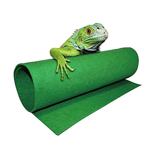 HACRAHO Alfombra de reptil, 1 pieza de suave verde reptil alfombra terrario ropa de cama sustrato Liner alfombra para lagarto tortugas Lguana y otros reptiles pequeños, 80 x 40 cm