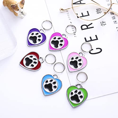 HACRAHO Etiqueta de Identificación de Perro, 12 PCS Etiquetas con Nombre para Mascotas con Anillos Etiquetas de identificación para Mascotas Colgante para Perros y Gatos