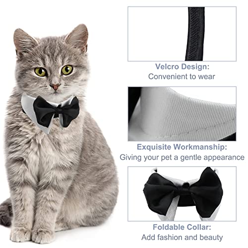 HACRAHO Pajarita para perro, 1 pieza blanca ajustable para el cuello para mascotas, corbata de esmoquin y collar para perros pequeños, gatos, para bodas, fiestas de cumpleaños