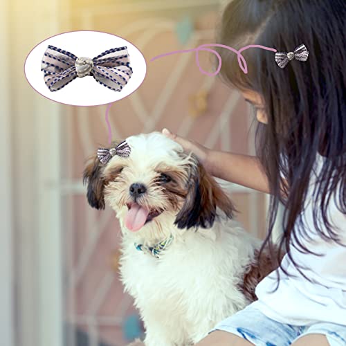 HACRAHO Pinzas para el pelo para perros, 10 piezas, estilos mixtos, lazos para el pelo de perro, lazos, con clips, para perros pequeños, gatos, cachorros para el día de San Valentín, rosa