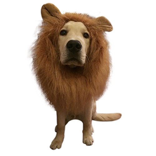 Halloween debe peluca del león Fancy Hair Dogs Lion Mane peluca con orejas para perros de KAYI