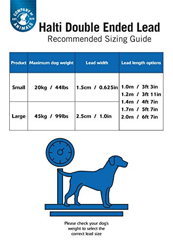 Halti - Plomo de Doble Extremo, pequeño, Azul, 0,08 kg