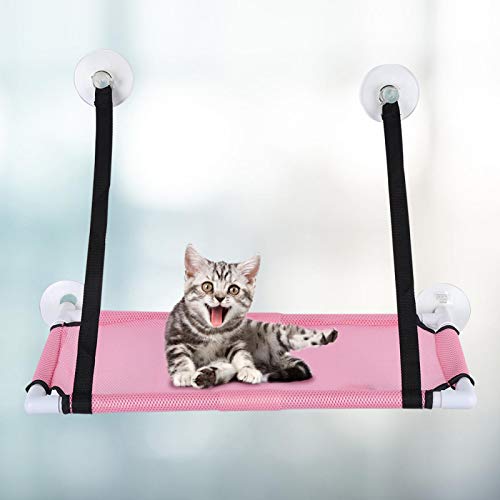 Hamaca Colgante Transpirable para Gatos Asiento Soleado Cama con Ventosa montada en la Ventana Nido Cama Rosa para Gatos para Gatos Animales pequeños de Menos de 10 kg