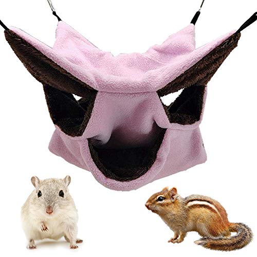 Hamaca Pequeña para Mascotas, NALCY Hamster Hamaca de Triple Capa, Hamaca Pequeña para Mascotas, Doble Capa, Jaula para Hámster Accesorios, para Chinchilla Loro o Azúcar, Deslizador, Hurones, Rata