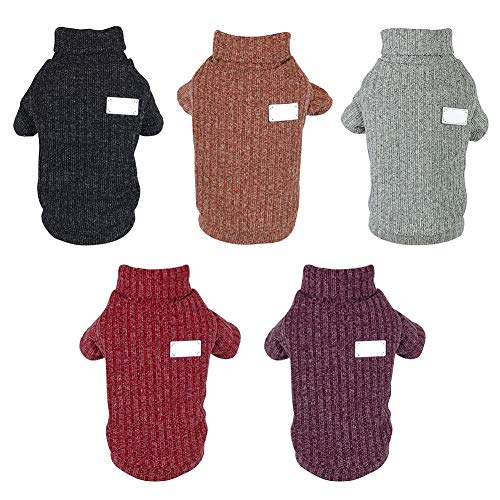 Handfly Mascota Gato Perro Jersey de Punto Prendas de Punto Abrigo Ropa Jumpers para Perros Grey Cat Jumpers Abrigo para Perros Ropa para Perros de Invierno Rojo Negro Café Purple Cat Saltador