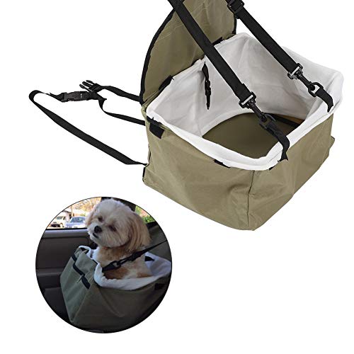 Haokaini Asiento de Coche para Perros Soft Car Booster with Seat Belt Tether Outdoors Portable Travel Dog House Sofa Pet Puppy Bag Carrier for Dog Gato para Mirar Alrededor 33X27x19cm