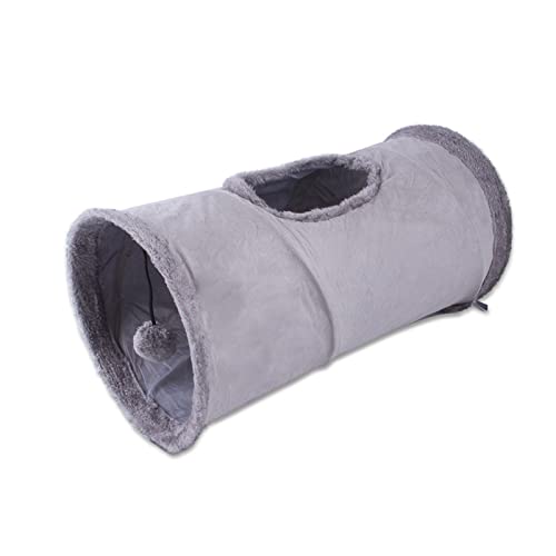 Haokaini Juguete plegable para túnel de gato, túnel de juego de gamuza para gatos con bola de papel crepé para el hogar al aire libre mascotas juguete para gatos gatitos cachorro