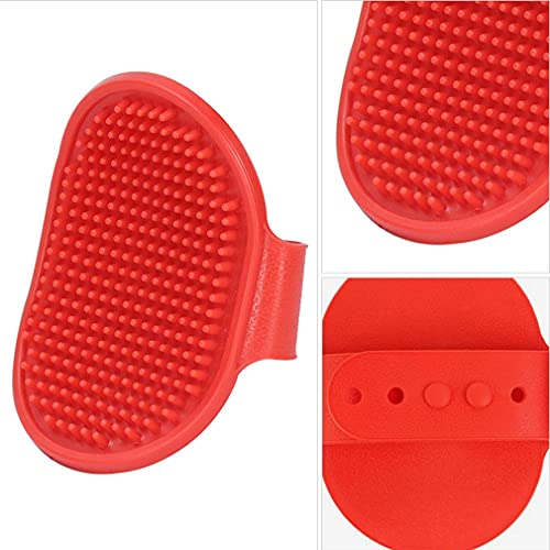 Haowen Cepillo de Masaje Ovalado Cepillo de Masaje de baño para Mascotas Cepillo de baño para Mascotas Suministros de Limpieza Rojo