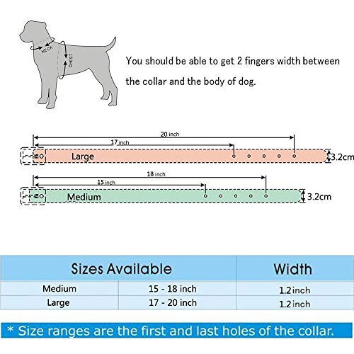 haoyueer Collar de piel con tachuelas para perro con cadena de cadena para Pitbull, tamaño mediano, grande, caña de Corso. Rottweiler. Bully. Amstaff (L, rosa caliente)