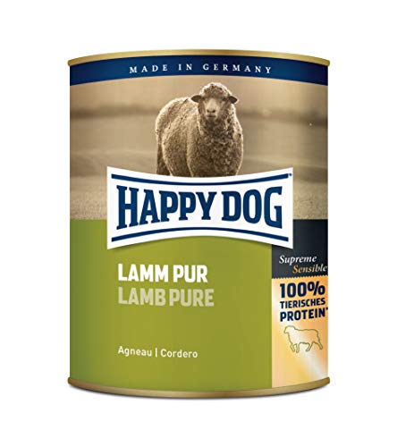 Happy Dog Latas de Carne de Cordero Puro, 800 g, 6 Unidades (6 x 800 g)