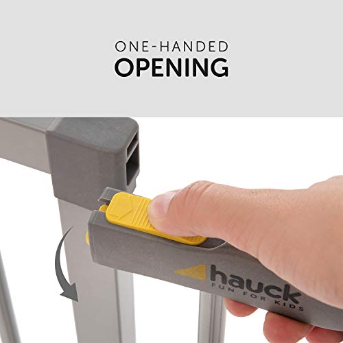 Hauck Barrera de Seguridad de Niños para Puertas y Escaleras Stop N Safe 2 Safety incl. Extension 21 cm, Sin Agujeros, 96 - 101 cm, Metal, Gris