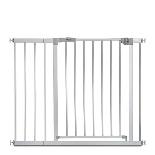 Hauck Barrera de Seguridad de Niños para Puertas y Escaleras Stop N Safe 2 Safety incl. Extension 21 cm, Sin Agujeros, 96 - 101 cm, Metal, Gris