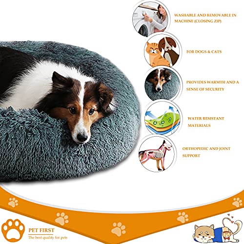 Havenfly Cama para Perros Relajante Cama para Gatos Donut con Cremallera, extraíble y Lavable, una de Nuestras Camas para Perros corresponde a Tres Camas para Perros ordinarias. S, 60×40cm, Gris