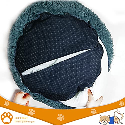 Havenfly Cama para Perros Relajante Cama para Gatos Donut con Cremallera, extraíble y Lavable, una de Nuestras Camas para Perros corresponde a Tres Camas para Perros ordinarias. S, 60×40cm, Gris