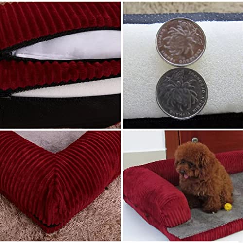 Hbao Cama para Perro Mascota Cojín Desmontable Sofá En Forma De L Cojín para Dormir Gatos Casa Perros Pequeños, Medianos Y Grandes (Color : C, Size : 70X50X15CM)