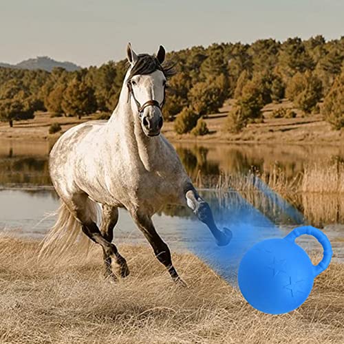 Hellery Juego de Caballos de Juguete, balones de fútbol Anti-explosión con Aroma a Frutas para Entrenamiento, Caballo, Pony, Perro, Juguete para - Azul Real