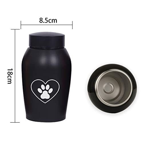 Herbst Urna de acero inoxidable para mascotas, perros, gatos, pájaros, ratones, cremación de cenizas, urna de almacenamiento Columbario Memorials (Love Dog Paw Print)