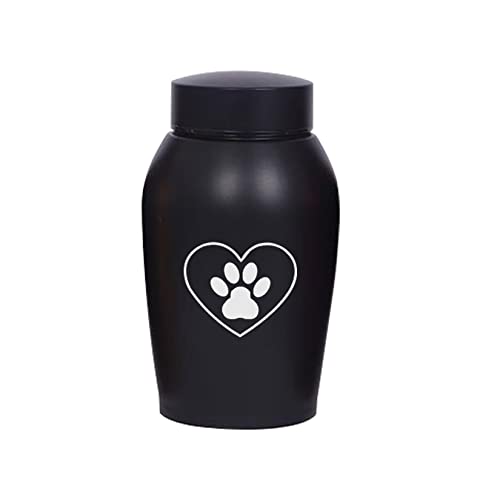 Herbst Urna de acero inoxidable para mascotas, perros, gatos, pájaros, ratones, cremación de cenizas, urna de almacenamiento Columbario Memorials (Love Dog Paw Print)