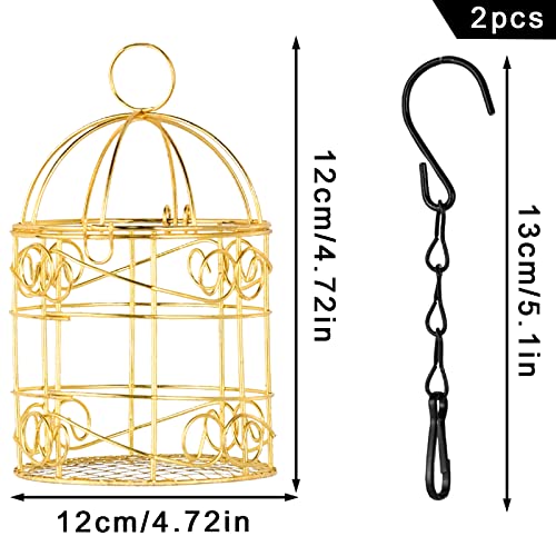 Herefun Comedero para Pájaros Colgante, 2 piezas Comedero para Pájaros al Aire Libre, Comedero para Pájaros de Metal, Comedero para Pájaros Pequeños, Comedero para Pájaros para Balcón Jardín (12x12cm)