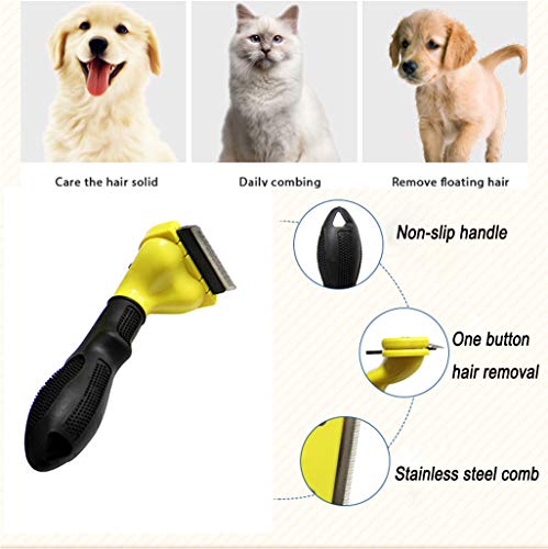 Herramienta de deshedding y cepillo de aseo de mascotas para perros pequeños, medianos y grandes, gatos y caballos, con pelo corto a largo para mascotas, perros, gatos, peine para eliminar el pelo