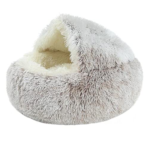 HFDDF Cat Matte Camas, para Pequeños Perros Gatos Gatitos Invierno 2 En 1 Cama De Gato Redondo Cálido Mascota Casa Casa Largo Peluche Cama Cama Cálido Saco De Dormir,Type 4,35CM