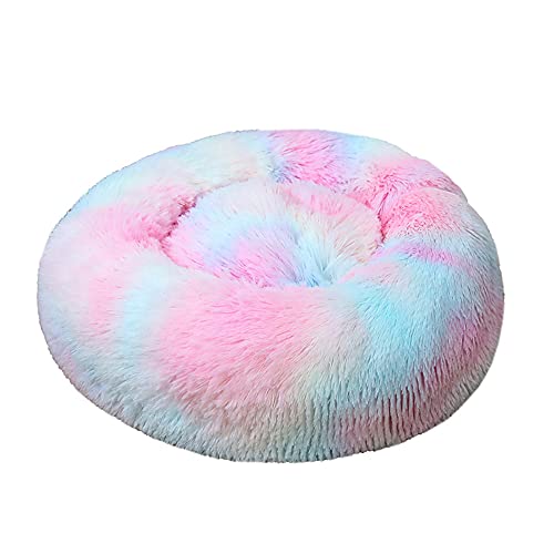 HFDDF Perrito Perritos, para Pequeños Perros Grandes Donuts Cama De Perro Canasta Cama con Calma Honenmand Pet Kennel Cats Vegano Piel Donut Abrazos,Type 2,80CM