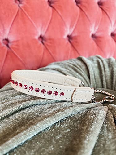 HHH House of Horses - Collar para perro con tope y piedras Swarovski (20 cm), color rosa