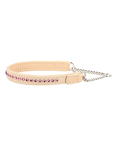 HHH House of Horses - Collar para perro con tope y piedras Swarovski (20 cm), color rosa