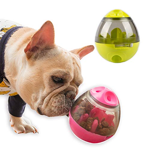 Hifrenchies Pelota de estimulación mental para perros IQ para golosinas, huevos interactivos de comida para mascotas, bola interactiva para comida francesa, perro y gato (verde)