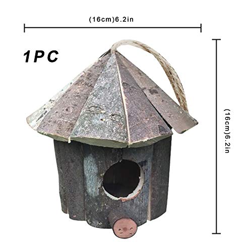 Hileyu Casita para pájaros Casitas para pájaros Casita para pájaros de Madera para decoración de jardín Cajas Nido para pájaros Caja para pájaros para pájaros pequeños Caja Nido Colgante para Amantes