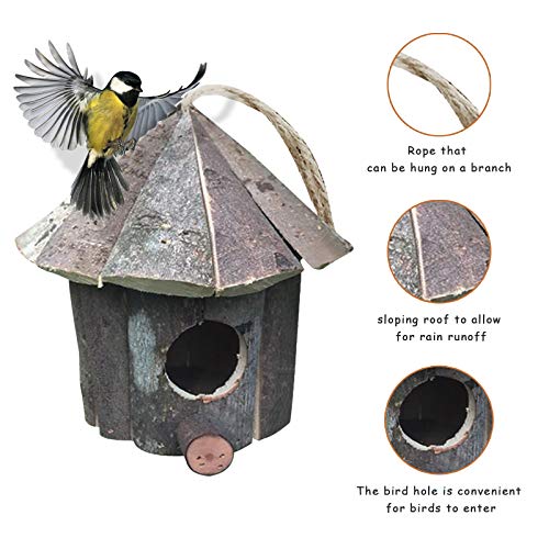 Hileyu Casita para pájaros Casitas para pájaros Casita para pájaros de Madera para decoración de jardín Cajas Nido para pájaros Caja para pájaros para pájaros pequeños Caja Nido Colgante para Amantes