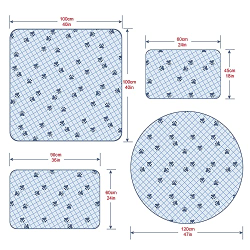 Hisprout Almohadillas de entrenamiento reutilizables para cachorros, 2 paquetes, muy absorbentes para perros, lavables a máquina, aptas para perros, gatos y conejos (diámetro de 120 cm)