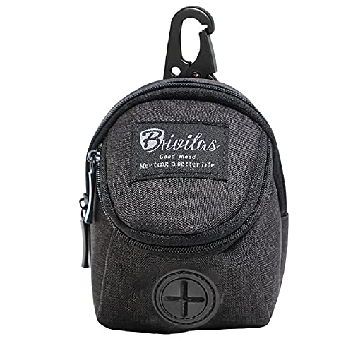 Hjinyu Dispensador de Bolsas para Caca de Perros Dispensador de Bolsas para Mascotas Bolsa De Gancho Portátil Bolsas Recoger Cachorros para Actividad al Aire Libre (Negro)