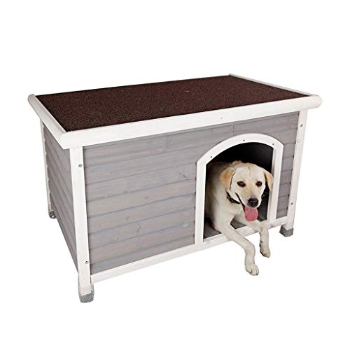 Hkwshop Casa de Perro de Madera Maciza Nido para Mascotas Aceite a Prueba de Lluvia Aceite de Fieltro esponjosa Extraíble y Lavable