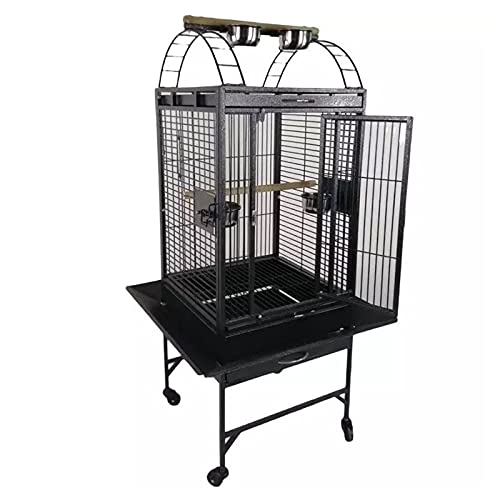 hkwshop Jaula para Mascota Loro Grande Macaw Canary Finch de cría de pájaros de Metal Color de la vena Negra Jaula para Pájaros