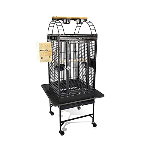 hkwshop Jaula para Mascota Loro Grande Macaw Canary Finch de cría de pájaros de Metal Color de la vena Negra Jaula para Pájaros