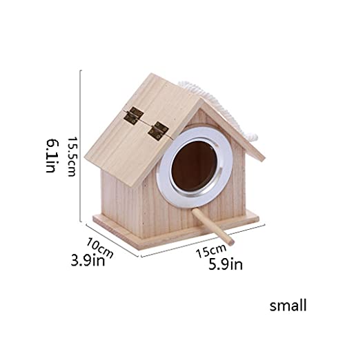 hkwshop Jaula para Mascota Pájaro al Aire Libre Nest Loro Caja de cría Aviaria House Sparrow Tiger Skin MyNA Pequeña Jaula de pájaros Casa Se Puede Colgar Jaula para Pájaros (Size : Small)