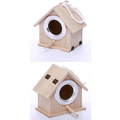 hkwshop Jaula para Mascota Pájaro al Aire Libre Nest Loro Caja de cría Aviaria House Sparrow Tiger Skin MyNA Pequeña Jaula de pájaros Casa Se Puede Colgar Jaula para Pájaros (Size : Small)