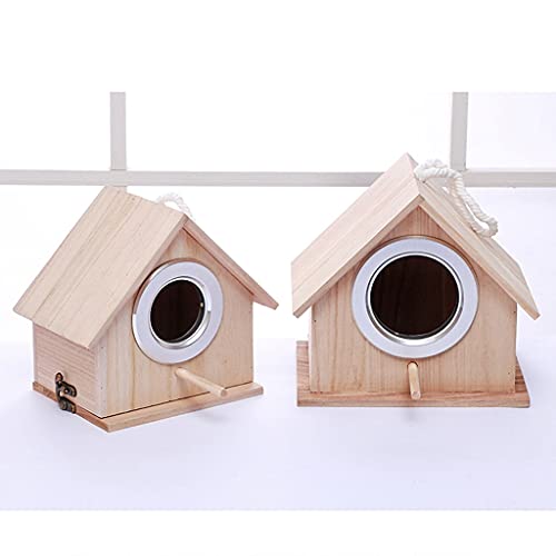 hkwshop Jaula para Mascota Pájaro al Aire Libre Nest Loro Caja de cría Aviaria House Sparrow Tiger Skin MyNA Pequeña Jaula de pájaros Casa Se Puede Colgar Jaula para Pájaros (Size : Small)