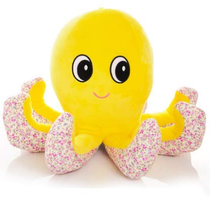 HLJZK Juguete de Peluche de Pulpo pequeño Amarillo Muñeca Linda Linda Sofá Almohada Muñeca Muñeca Regalo de cumpleaños para niños para Novia (Alto 37Cm * Diámetro 60Cm)