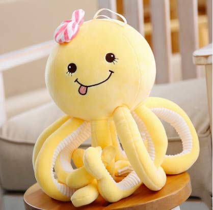 HLJZK Muñeca de Pulpo Amarilla Juguete de Peluche Muñeca de Pulpo Pequeña muñeca Blanda Muñeca 50Cm