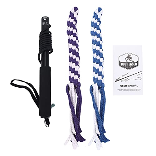 HLPIGF Flirt Pole Rope Tug Dog Toy, Juguete Interactivo Al Aire Libre de Cuerda de Mezcla de AlgodóN Trenzado para Tirar, Perseguir, Masticar, Entrenar (L Negro)