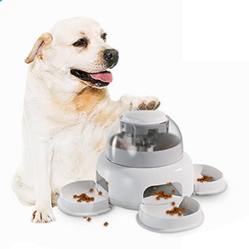 Hmpet Dispensador De Comida para Mascotas, Comedero Lento para Perros, Comedero Automático para Gatos, 36 * 18 CM, Divertido Rompecabezas Interactivo para Perros, Comedero Lento, Blanco