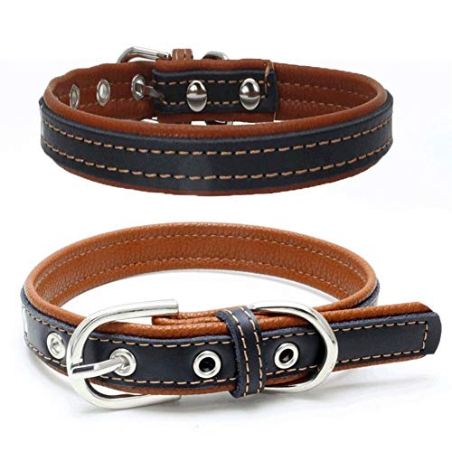 HNZZ Correa de Perro Correa Collares Glow In The Dark Dog Perrito del Perro Hebilla Ajustable Exquisita Suministros Perros Luminoso Fluorescente Collares For Mascotas (Color : Brown, Size : L)