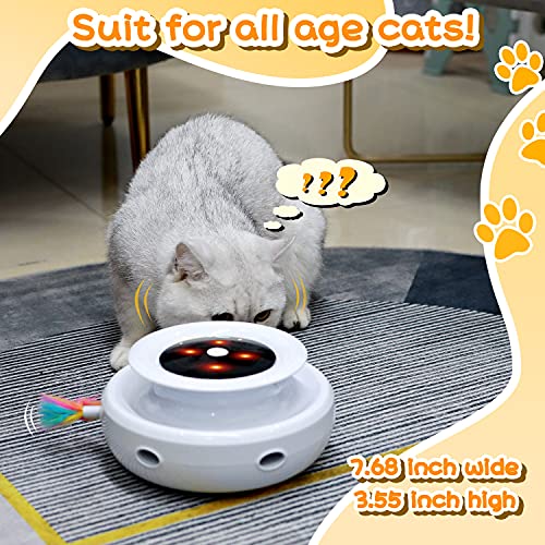 HOFIT Juguete para Gatos Interactivo, Pistas de Emboscada y Bolas 2 en 1 Juguete Robótico para Gatos con 4 Plumas Intercambiables, Juguetes eléctricos de Bolas para Gatos para Gatos (verdor)