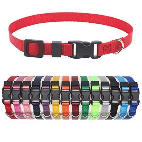 HOLLIHI - Juego de 14 collares de identificación para cachorros de nailon suave para cachorros con cartas de registro y cuello de 17,8 cm - 26 cm