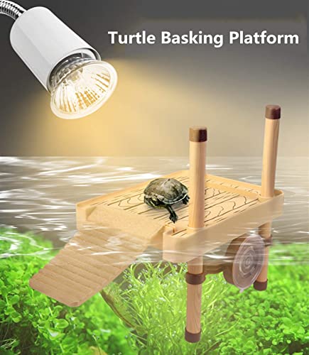 Holzsammlung Plataforma Flotante de Tortuga, Plataforma de Secado Flotante de Reptiles, Turtle Basking Platform Tanque de Acuario Adorno Flotador Decoración Bask Terraza para Mascotas Pequeñas, M