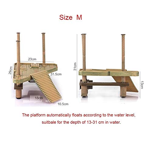 Homeilteds Turtle Island Escalada Basking Plataforma Tortuga de la Rana Isla Flotante Reptil acuático Animal doméstico suministra la Tortuga del Tanque del Ornamento del Acuario Durable